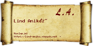 Lind Anikó névjegykártya